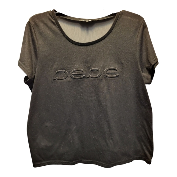 Bebe Black Women's Short Sleeve Athletic Tee Essential - Size XL - Picture 1 of 3